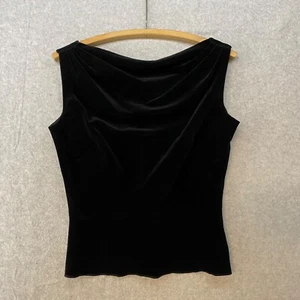 Busto Knitmaster vintage 37" terciopelo negro cuello barco sin mangas cremallera lateral - Imagen 1 de 6