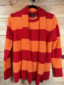 Women’s Sz Med Reference Point New York VTG Stripe Sweater & Scarf Red / Orange - Picture 1 of 9