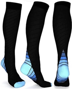 Calcetines de compresión LiV8 ultra negros - rodilla tamaño alto pequeño/mediano - Imagen 1 de 6