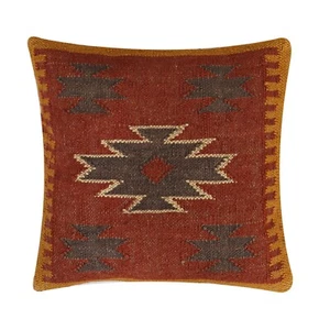 vintage Throw Pillow Jute kilim pillow cover Navajo south western cushion cover - Picture 1 of 2