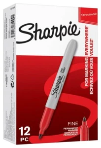 SHARPIE - Rotuladores permanentes punta de bala fina - Paquete de 12 (rojo) - Imagen 1 de 1