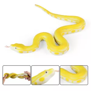 Realistic Rubber Fake Snake Golden Python Stock Halloween Scary Props Party - Picture 1 of 3
