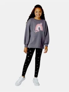 BCBG Girls 2 Piece Sweatshirt and Legging Set XSMALL 5-6- Gray, Rainbow - Picture 1 of 4