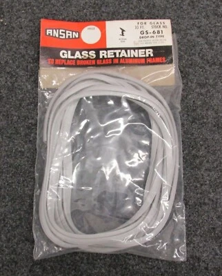 NEW! ANSAN GLASS RETAINER / WEATHERSTRIPPING, 1/4" X 1/2" X 10', GS-681 - Image 1 of 3