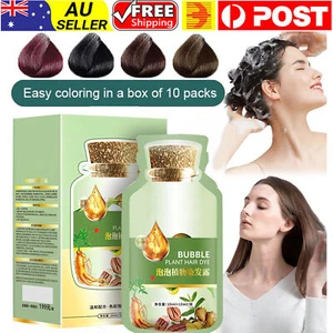20mlx10 Packs Natural Plant Hair Dye Bubble New Botanical Based Hair Dye Shampoo - Picture 1 of 16