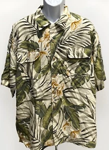 Vintage 90's Tommy Bahama Floral Hawaiian Camp Button Down Shirt XL RARE Print - Picture 1 of 9