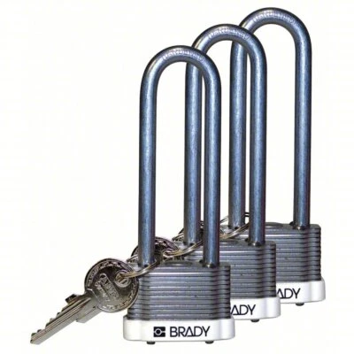 BRADY 123256 Keyed Padlock, PK 3 - Image 1 of 4
