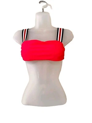 Top de bikini para mujer rojo blanco azul talla S correa ancha cierre tubo trasero estilo Foto 1 de 4