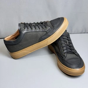 Frye Hoyt Mens Low Lace Sneakers Sz 12 Black Canvas & Leather Low Top Lace Up - Picture 1 of 23