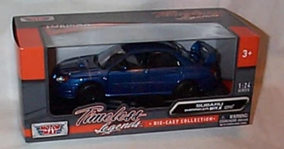 Subaru Impreza WRX STI in Dark Blue 1-24 scale model Motor Max New boxed - Image 1 of 2