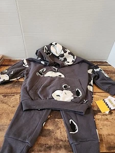Snoopy Peanuts Jogger Set 18 mos. Gray Hoodie Toddler Baby NWT - Picture 1 of 10
