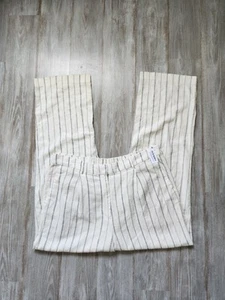 NWT Old Navy White Blue Stripe Linen Blend Taylor Wide Leg Trouser Pants Sz XL - Picture 1 of 13