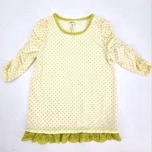 Matilda Jane Rehersal Time Polka Dot ¾ Sleeve Top with Ruffle Hem Size 8 - Picture 1 of 3