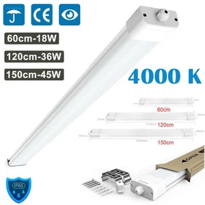 1-5Set 4000K LED Feuchtraumleuchte 60/120/150CM Werkstatt Lampe Deckenleuchte - Bild 1 von 4