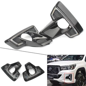 2x LED DRL Daytime Running Light Fog Driving Fits Toyota Hilux Revo Rocco 2018 - Picture 1 of 10