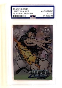 Larry Walker Signed 1998 Metal Universe Hardball Galaxy Colorado Rookies PSA HOF - Picture 1 of 2