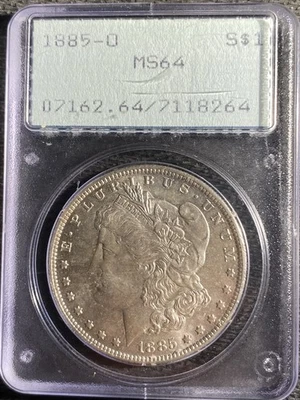 1885-O MORGAN SILVER DOLLAR PCGS MS64 OLD GREEN HOLDER RATTLER OGH! - Image 1 of 4