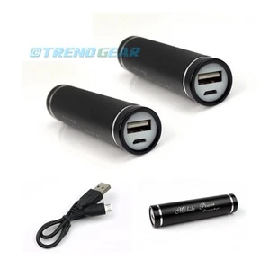 2X 2600MAH PORTABLE POWER BANK BATTERY CHARGER MICRO USB BLACK NEXUS 4 OPTIMUS G - Photo 1 sur 1