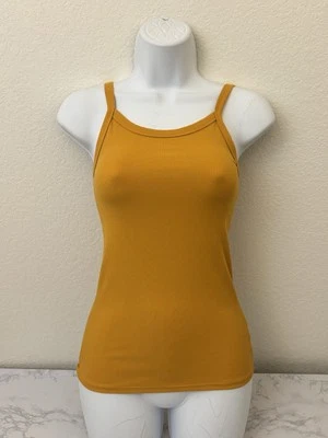 Camiseta regata feminina NO BORDERS tamanho XS 1 sem mangas com nervuras amarela X - Imagem 1 de 4