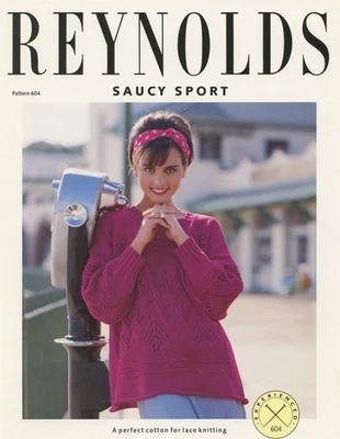 Pullover Reynolds Saucy Sport tejido patrón 604 muestrador de encaje - Mujer Foto 1 de 2