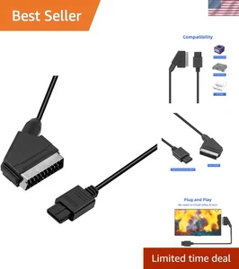 1.8m Plug and Play RGB Scart Cable for GameCube, SNES, and N64 Systems - Picture 1 of 9