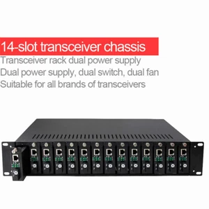 Fiber Optic transceiver Chassis Frame,Optical Module 2U Rack Box Case 14 slot - Picture 1 of 14