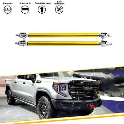 Set Racing Style Gold Bumper Lip Front Splitter Strut Rod For GMC Sierra Terrain - Image 1 of 4