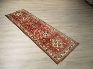 9' FEET RUNNER KAZAK Tribal VEGETABLE DYE HANDMADE-KNOTTED SOFT WOOL RUG 581224 - Picture 1 of 10