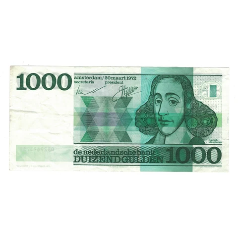 [#147912] Banknote, Netherlands, 1000 Gulden, 1972, 1972-03-30, KM:94a, EF Cover