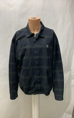 US Polo Assn Hombre Grande Pony Chaqueta Cremallera Forrada a Cuadros Foto 1 de 4