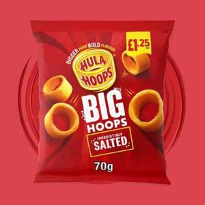 3 patatas fritas saladas Big Hula Hoops PMP 70 g (C-24) - Imagen 1 de 1
