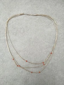 Vintage Native American Liquid S Silver And Coral Mixed  Beaded, Multi Strand... - Picture 1 of 13