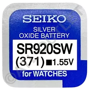 Seiko 371 SR920SW 1,55V Silberoxid, quecksilberfreie Uhrenbatterie - Made in Japan - Bild 1 von 1