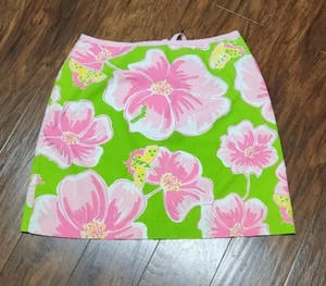 Lilly Pulitzer White Label Pink Hibiskus & Schmetterling Rock gefüttert Gr. 2 EG - Bild 1 von 13