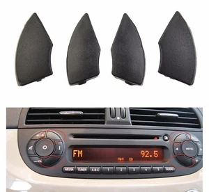 Fiat 500 Radio CD Botón Borde Cubierta Molde Eliminación Clips Cubiertas Juego de 4 Negro - Imagen 1 de 3