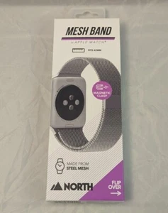 North Brand Steel Mesh Band For Apple Watch 42mm Stainless Steel Magnetic Clasp - Photo 1 sur 4