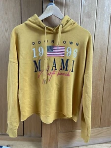 New Look Yellow USA Miami Hoodie Women’s Size 12 - Picture 1 of 3