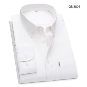 Mens Oxford Shirts Formal Business Long Sleeves Pocket Cotton Casual Dress Shirt - Picture 1 of 26