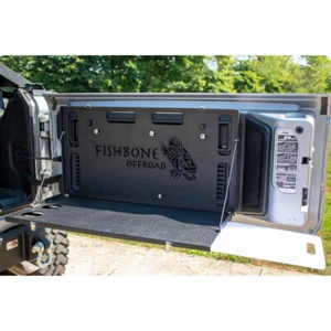 Fishbone Offroad Tailgate Table Steel Black Jeep Wrangler JL 2018-2023 - Picture 1 of 4