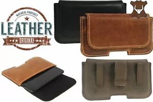 RICARDSSON MADE OF COWHIDE HOLSTER POUCH WITH BELT CLIP AND LOOP CASE FOR PHONE - Picture 1 of 12