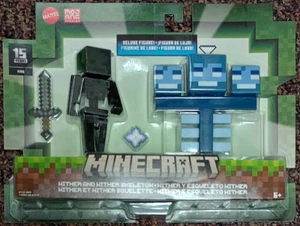 Mojang Minecraft Wither Wither Skeleton Deluxe Figure Mattel 2-Pack 15 Years - Picture 1 of 2