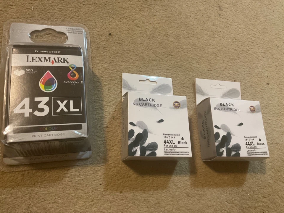 LEXMARK 43XL & 2x 44XL Kombi-Tintenpatronen-Pack Z1520 X9575 X9350 X7550 X6575 - Bild 1 von 1