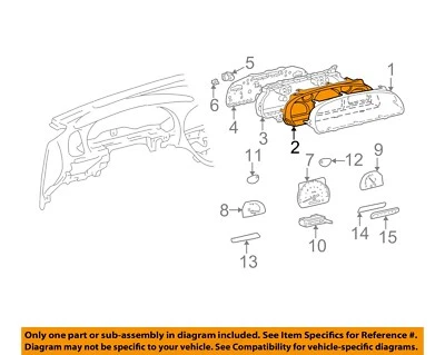 Medidor de velocímetro usado serve: 2001 Toyota Tundra MPH cluster sem tacômetro MT Gr - Imagem 1 de 3