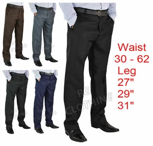 Mens Big Size Casual/Formal Trousers/Pants Waist 30-66 Leg Length 27"29" 31" - Picture 1 of 6