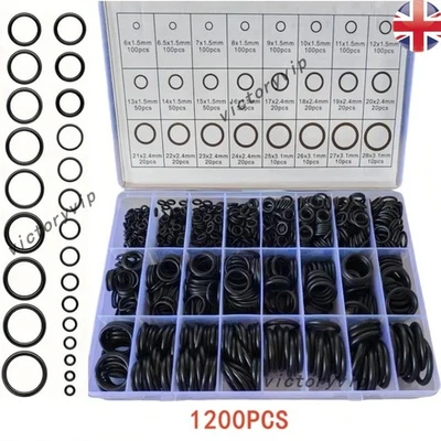 1200X O RING SET Assorted O-Ring Washer Kit Pack Rubber ORing Seals Plumbing Tap - Image 1 of 4