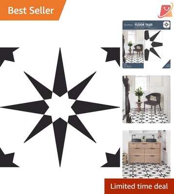 Azulejos de piso pelados y pegados de vinilo negro 12x12 pulgadas resistente al agua fácil instalación Foto 1 de 4