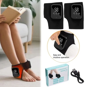 1/2PCS Electric Foot Ankle Massager Pain Relief 3 Modes Vibration Hot Compress - Picture 1 of 22