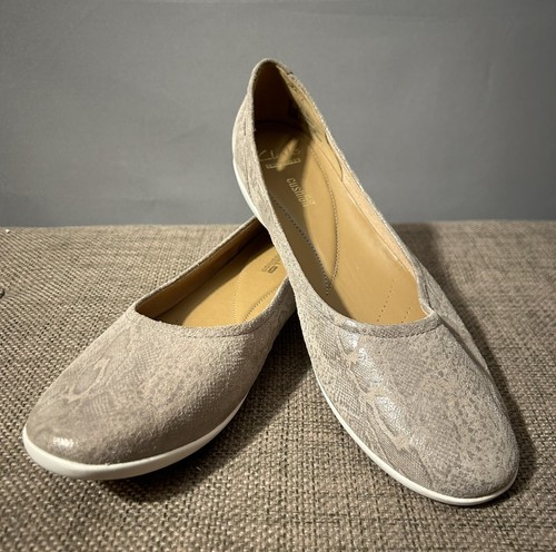 Skimmer in pelle Clarks taglia 11 Helina Alessia balletto beige pelle di serpente