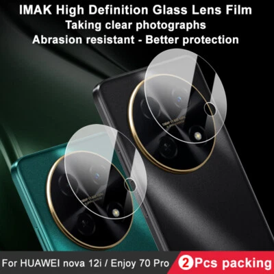 IMAK para Huawei nova 12i, cubierta de película para lente de cámara protector de vidrio suave (2 juegos) Foto 1 de 4