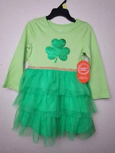St. Patrick's Day Wonder Nation Baby Toddler Green Clover Tutu Dress 3T - Picture 1 of 5